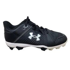 Under Armour Boys Black & White Leadoff Molded Low Baseball Cleats Shoes Sz 4.5